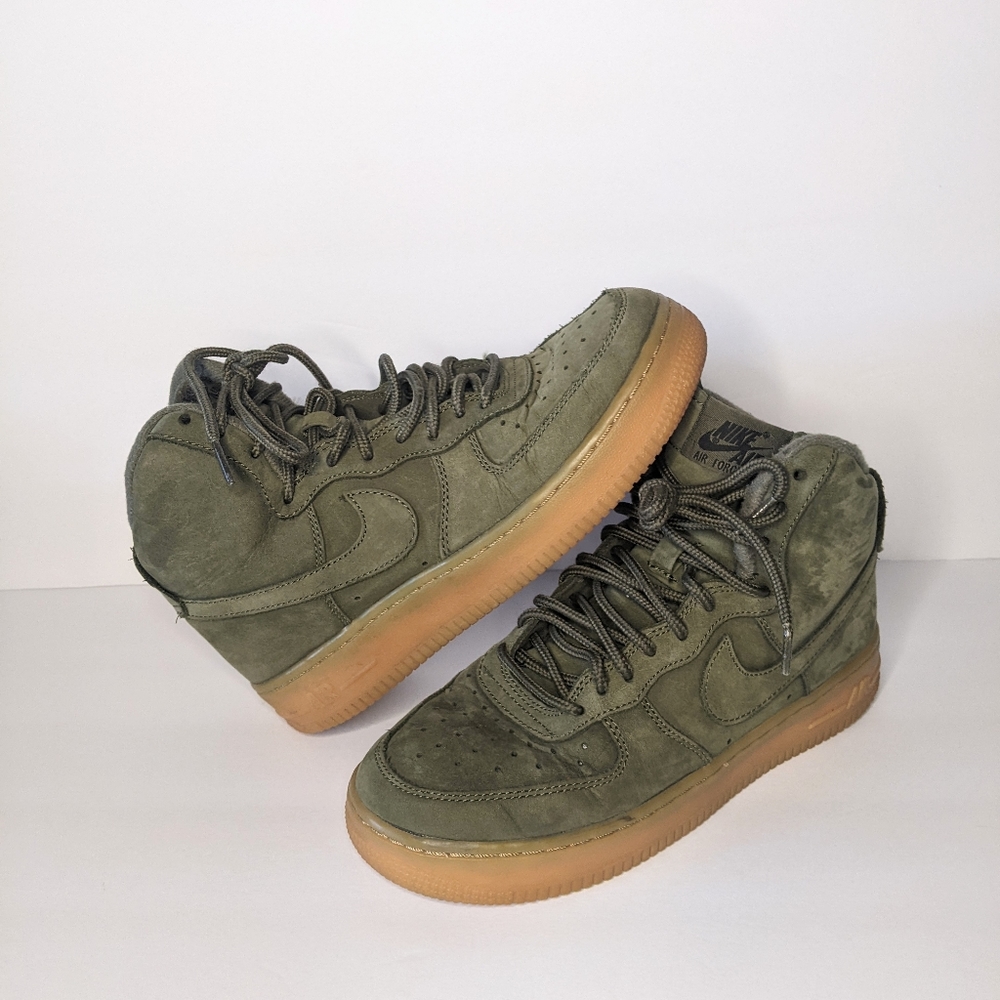 Nike Air Force 1 High Tops Olive AF1 Gum Soles Shoes